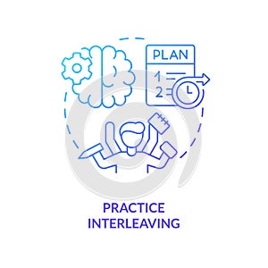 Focus on multitasking learning blue gradient concept icon