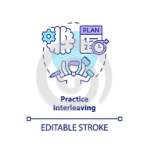 Focus on multitasking learning concept icon