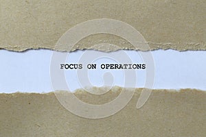 focus on operations on white paper