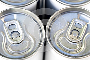 Focus on pull tab open of canned of soft drink.