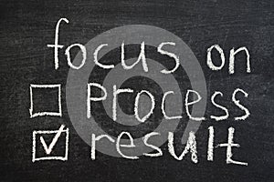 Focus on result