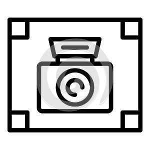 Focus screenshot icon outline vector. Cam image