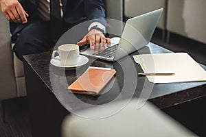 Focus on small table with business details