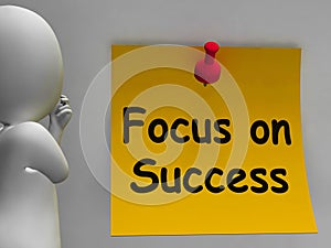 Focus On Success Note Shows Achieving Goals