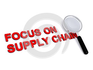 focus on supply chain on white
