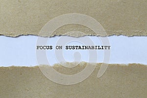 focus on sustainability on white paper