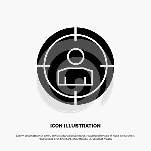 Focus, Target, Audience Targeting,  solid Glyph Icon vector