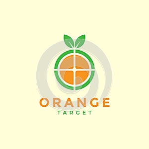 Focus target orange fruit logo design vector graphic symbol icon illustration creative idea