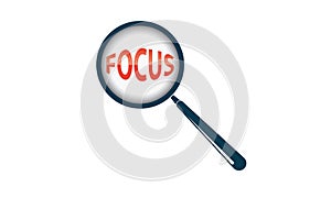 Focus Text and Magnifying Glass - Focusing Concept