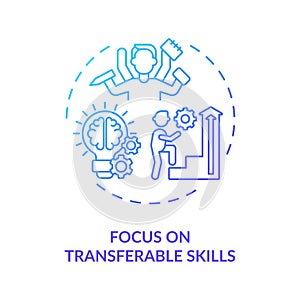 Focus on transferable skills concept icon