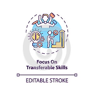 Focus on transferable skills concept icon photo