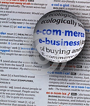 Focus on word ecommerce and ebusiness