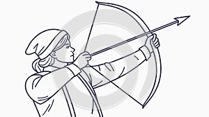 Focused Archer Aiming with Bow and Arrow, vector design Generative AI