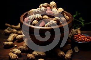 Focused flavors Dark background accentuates peanuts in a captivating, selective focus shot