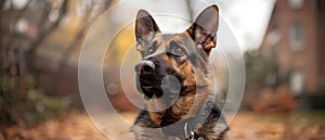Focused K9 Officer Ready for Duty. Concept Law Enforcement, Canine Training, Police Training,