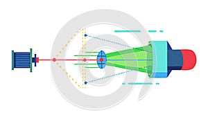 Focused Laser Beam, Precision Technology, Scientific Research, vector design Generative AI