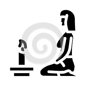 focused meditation glyph icon vector illustration