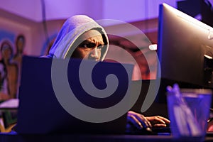 Focused scammer cracking password