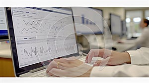 Scientist Analyzing Data on Multiple Screens