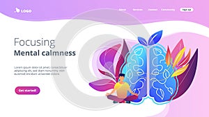Focusing and mental calmness landing page.