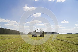 Fodder kombain the field