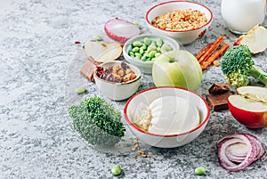 Fodmap diet concept. High fodmap ingredients