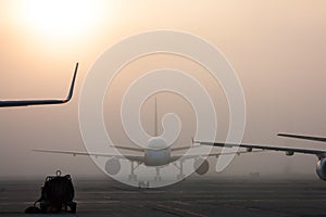 The fog on the airport