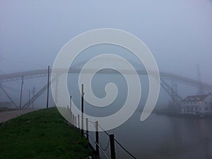 Fog Ashtabula Ohio Coal Dock conveyor bridge