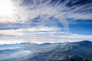 Fog on Blue Sky and Cloud Mountain View