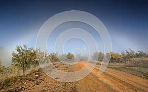 Fog Bow nature phenomenon in outback Australia