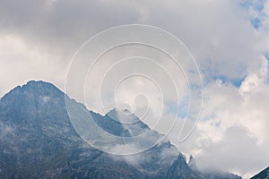 Fog and clouds over the Tatry mountains