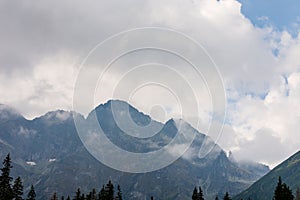 Fog and clouds over the Tatry mountains