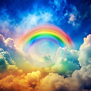 Fog and clouds with rainbow gradient effect