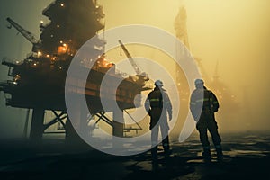 Fog construction industrial rig helmet crew oil