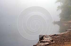 Fog covered river in Arkansas