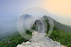 Fog Great Wall at sunrise, adobe rgb