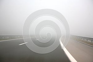 Fog on a highway