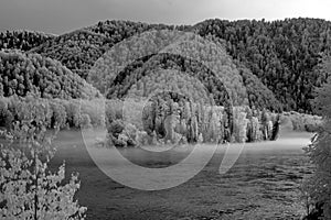 Fog at Katun river, Altai State Natural Biospheric Reserve, Russia