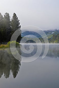 Fog on Lake Selmac in Selma Oregon photo