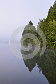Fog on Lake Selmac in Selma Oregon photo