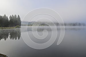 Fog on Lake Selmac in Selma Oregon photo