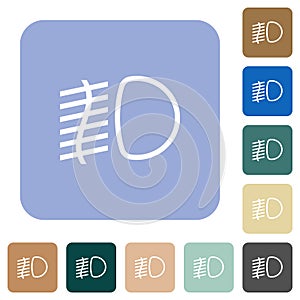 Fog lights rounded square flat icons