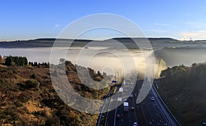 Fog on M62 motorway