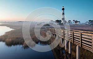 Fog in Marsh at Bodie Island Lighthouse NC