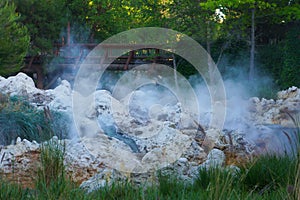 Fog Mist Water Spray about River Rapids