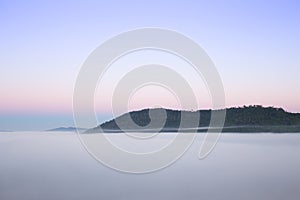 Fog in the morning with mountain at Khao Kho, Thailand