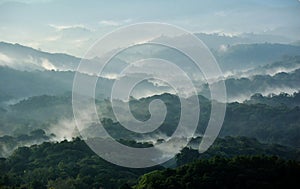 Nebbia sul montagna 