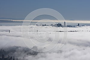 Fog over Vancouver city