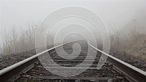 Fog on railway track