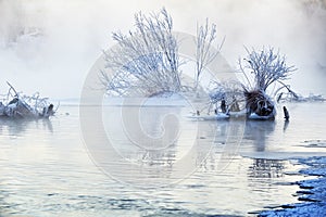 The fog and rime in river